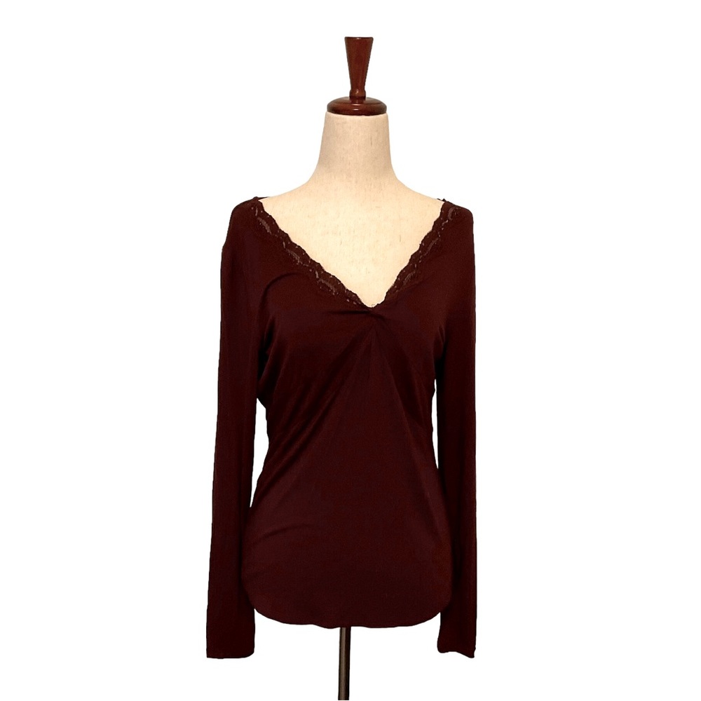 Maroon, small, long sleeve blouse